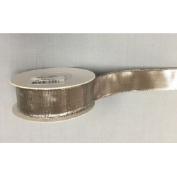 Metallic Ribbon w/Wire Edge Pewter 1" 10y